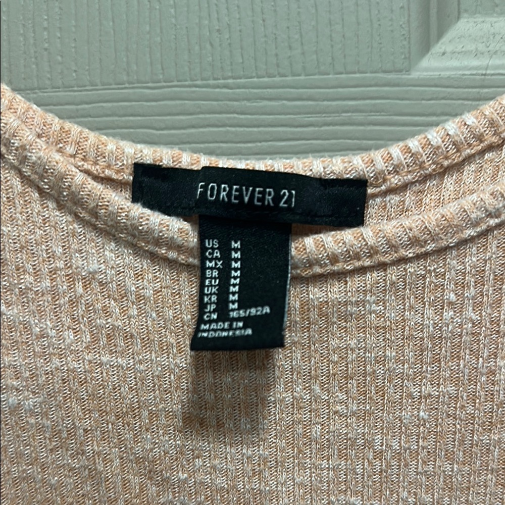 Peach Sleeveless Ribbed Dress - Picture 2 of 3